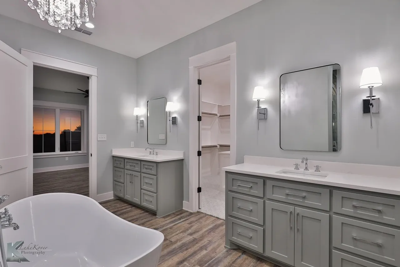 Modern bathroom with double vanity